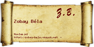 Zobay Béla névjegykártya